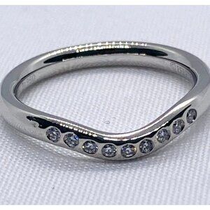 Tiffany & Co Elsa Peretti Wave Diamond Wedding Band Platinum 4